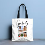 Elegantes Script Multi Foto Abschluss Graduate<br><div class="desc">Elegant Script Multi Foto Abschluss Graduate Tragetaschen bietet fünf Ihrer Lieblings-Fotos Ihrer Uni oder High School Absolvent mit dem Wirblen modernen schwarzen kalligraphischen Skript-Overlay "Graduate". Einfach,  stilvoll und elegant. Erstellt von ©Evco Studio www.zazzle.com/store/evcostudio</div>