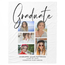 Elegantes Script Multi Foto Abschluss Graduate