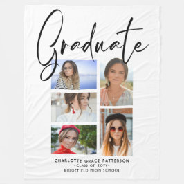 Elegantes Script Multi Foto Abschluss Graduate Fleecedecke
