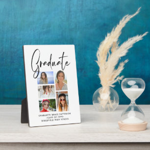 Elegantes Script Multi Foto Abschluss Graduate Fotoplatte