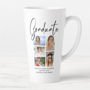 Elegantes Script Multi Foto Abschluss Graduate Milchtasse