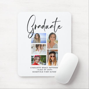 Elegantes Script Multi Foto Abschluss Graduate Mousepad