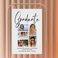 Elegantes Script Multi Foto Abschluss Graduate