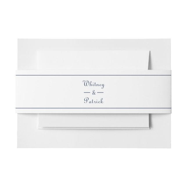 Elegantes Script Navy Blue Wedding Formal Einladungsbanderole (Vorderseite Beispiel)