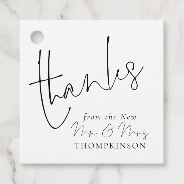 Elegantes Script New Mr. Wedding Any Color Geschenkanhänger (Vorderseite)