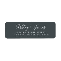 Elegantes Script Off-Black Wedding-Rücksendeadress