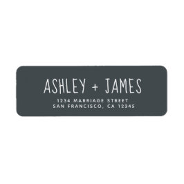 Elegantes Script Off-Black Wedding-Rücksendeadress