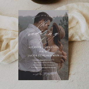 Elegantes Script Overlay-Foto Hochzeit Save The Date