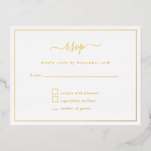 Elegantes Script Party RSVP Karte Luxury Foil