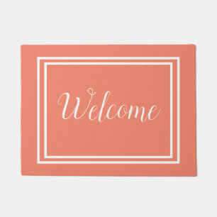 Elegantes Script Peach Welcome Fußmatte