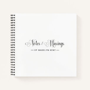 Elegantes Script Personalisiert Notes & Musings Notizbuch