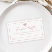 Elegantes Script Pink Diaper Raffle Baby Dusche