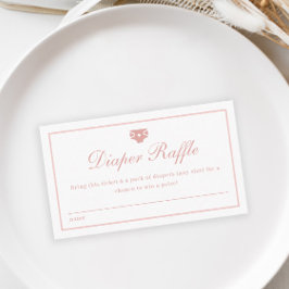 Elegantes Script Pink Diaper Raffle Baby Dusche Begleitkarte