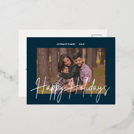 Elegantes Script Real Foil Foto Folie Einladungspostkarte