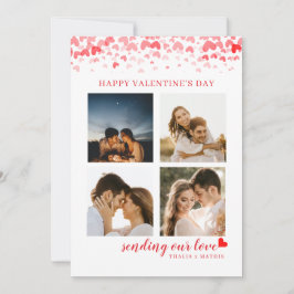 Elegantes Script Red Heart Valentine's Card Foto Einladung