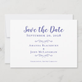 Elegantes Script Romantische Kalligrafie Periwinkl Save The Date