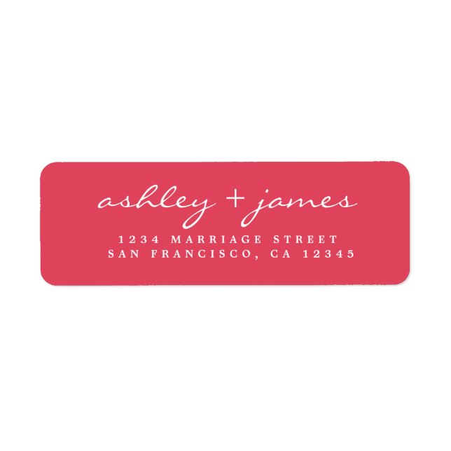 Elegantes Script Rosa Rücksendeadresse-Label (Vorne)