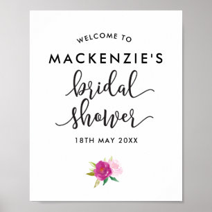 Elegantes Script-Rose Brautparty Willkommenspopste Poster