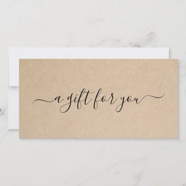 Elegantes Script Rustic Gift Certificate (Vorderseite)