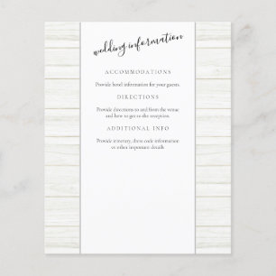 Elegantes Script Rustic Wood Guest Information