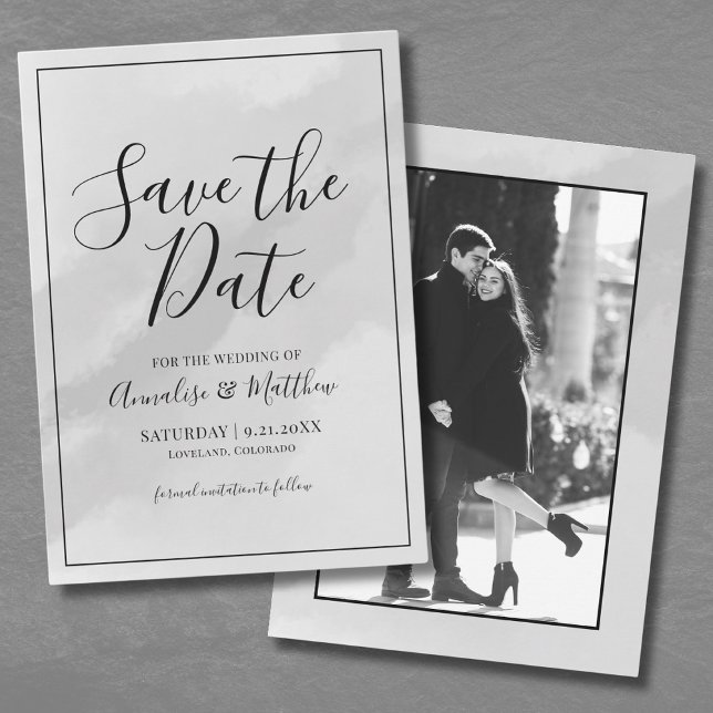 Elegantes Script Save the Date Hochzeitsankündigun Einladung (Elegant Script Save the Date Wedding Announcement)