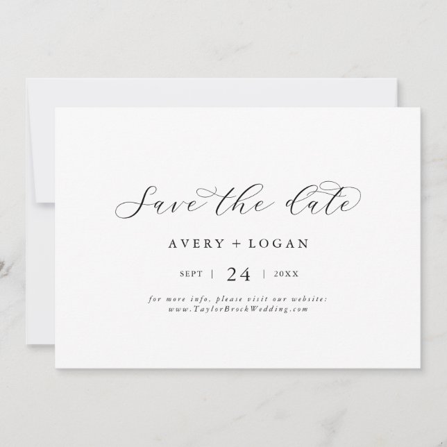 Elegantes Script Save the Date horizontal (Vorderseite)