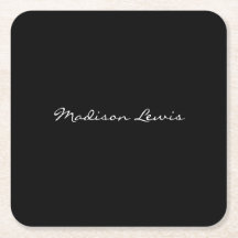 Elegantes Script Schlicht Black Name Calligraphy