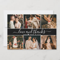 Elegantes Script Schwarz und Weiß 6 FotoCollage