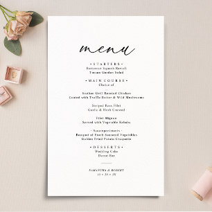 Elegantes Script Schwarz-Weiß Einfaches Hochzeitsm