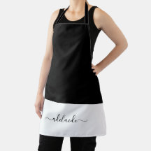 Elegantes Script Schwarz-weiß Girly Monogram Kitch