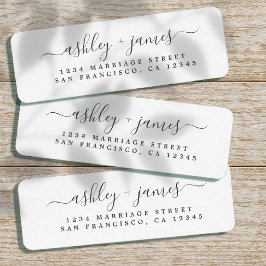 Elegantes Script Schwarz-weiß Wedding Rücksendeadr