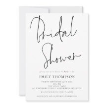 Elegantes Script-Schwarz-weißes Brautparty