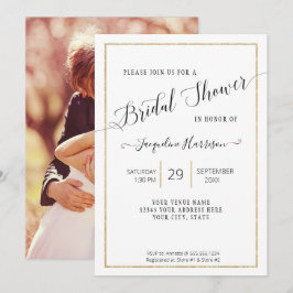 Elegantes Script Simple Gold Minimal Brautparty Einladung