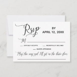 Elegantes Script Simple Song Request Wedding RSVP