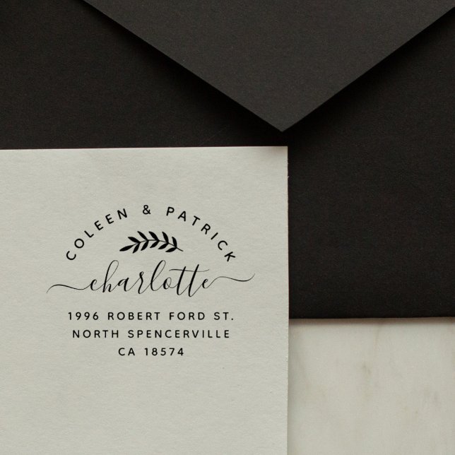 Elegantes Script Simple Two Names-Rücksendeadresse Gummistempel (Von Creator hochgeladen)