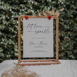 Elegantes Script Sparkler Wedding Send Off Sign Poster