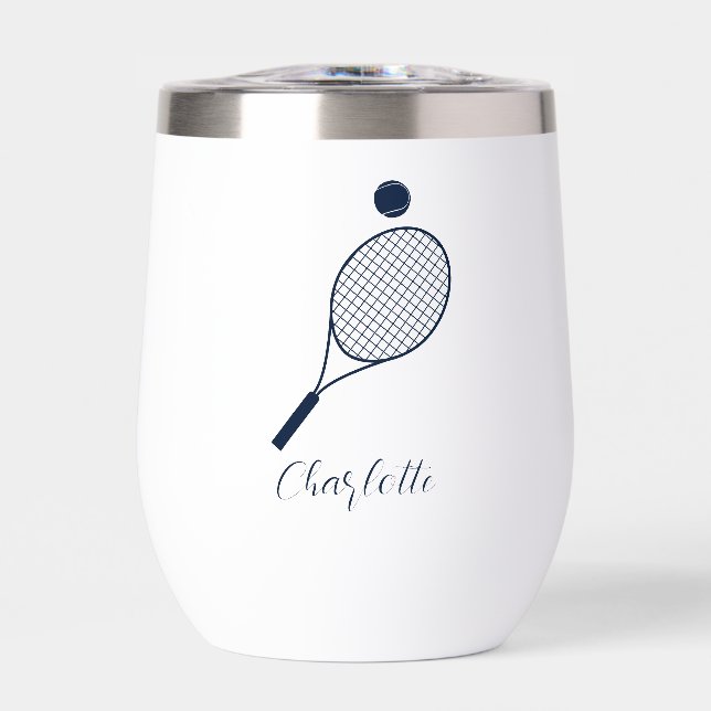 Elegantes Script Tennis Player Monogram Personalis (Vorderseite)