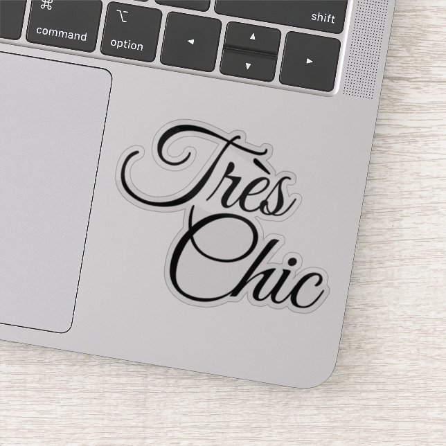 Elegantes Script Tres Chic Motivierend Aufkleber (Detail)