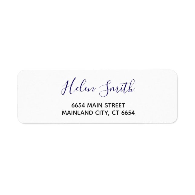 Elegantes Script-Typografie-Rücksendeadresse-Label (Vorne)