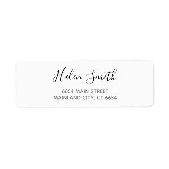 Elegantes Script-Typografie-Rücksendeadresse-Label (Vorne)