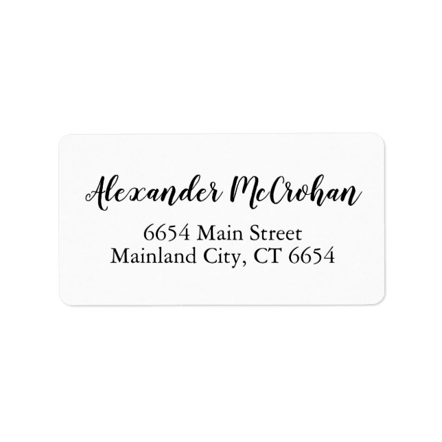 Elegantes Script Typografy Address Label Adressaufkleber (Vorne)