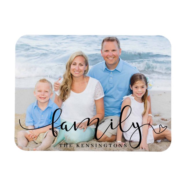 Elegantes Script Typografy Family Foto Magnet (Horizontal)