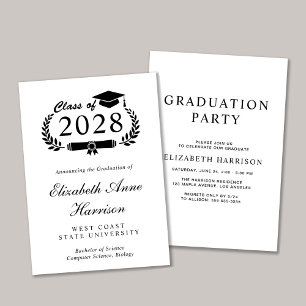 Elegantes Script-Uni-Abschluss-Party Einladung