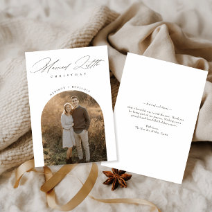 Elegantes Script Verheiratet Kleines Foto zum Weih Feiertagskarte