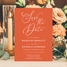 Elegantes Script Verona Sunset Orange Save the Dat