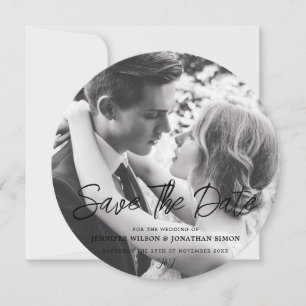 Elegantes Script Vollbildfoto Save the Date
