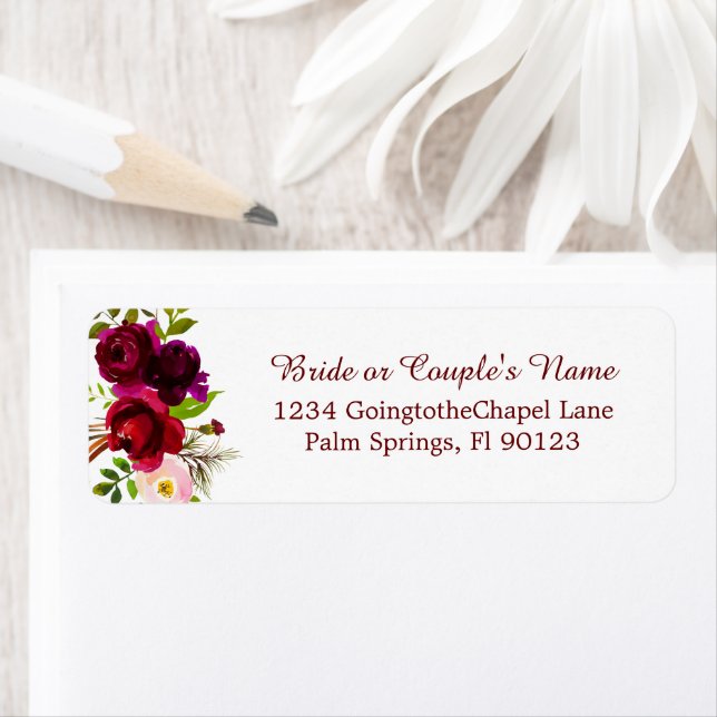 Elegantes Script Watercolor Burgundy Floral (Insitu)