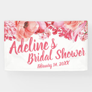 Elegantes Script Watercolor Floral Brautparty Banner