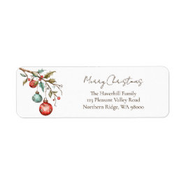 Elegantes Script Watercolor Ornaments Weihnachten