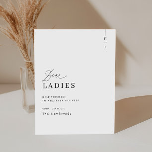 Elegantes Script Wedding Bad Basket Sockelschild
